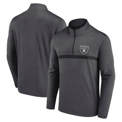Las Vegas Raiders Fanatics Charcoal Head-to-Head Quarter-Zip Pullover