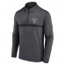 Las Vegas Raiders Fanatics Charcoal Head-to-Head Quarter-Zip Pullover