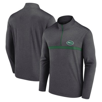 New York Jets Fanatics Heather Charcoal Head-to-Head Quarter-Zip Pullover