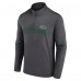New York Jets Fanatics Heather Charcoal Head-to-Head Quarter-Zip Pullover
