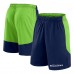 Seattle Seahawks Fanatics College Navy/Neon Green Launch Shorts