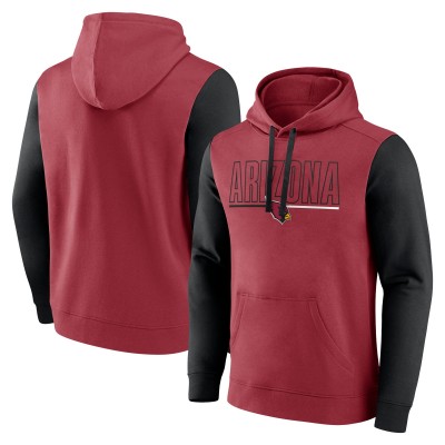 Arizona Cardinals Fanatics Cardinal/Black Outline Pullover Hoodie