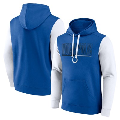 Indianapolis Colts Fanatics Royal/White Outline Pullover Hoodie