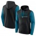 Jacksonville Jaguars Fanatics Black/Teal Outline Pullover Hoodie Jacksonville Jaguars Fanatics Black/Teal Outline Pullover Hoodie