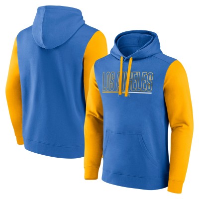 Los Angeles Chargers Fanatics Powder Blue/Gold Outline Pullover Hoodie