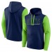 Seattle Seahawks Fanatics College Navy/Neon Green Outline Pullover Hoodie
