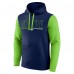 Seattle Seahawks Fanatics College Navy/Neon Green Outline Pullover Hoodie