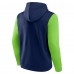 Seattle Seahawks Fanatics College Navy/Neon Green Outline Pullover Hoodie
