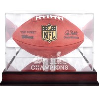 Kansas City Chiefs Fanatics Authentic Super Bowl LVIII Champions Mahogany Football Logo Display Case