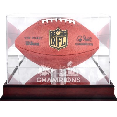 Kansas City Chiefs Fanatics Authentic Super Bowl LVIII Champions Mahogany Football Logo Display Case