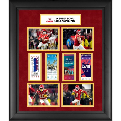 Kansas City Chiefs Authentic Four-Time Super Bowl Champions Framed 20 x 24 4-Time Ticket Collage