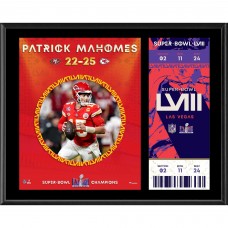 Patrick Mahomes Kansas City Chiefs Authentic Super Bowl LVIII Champions 12 x 15 Sublimated Plaque with Replica Ticket