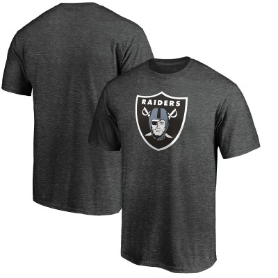 Las Vegas Raiders Fanatics Heather Charcoal Primary Logo T-Shirt