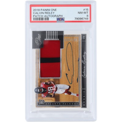 Calvin Ridley Atlanta Falcons Autographed 2018 Panini One Duo-Color Relic #15 #25/199 PSA Authenticated 8 Rookie Card