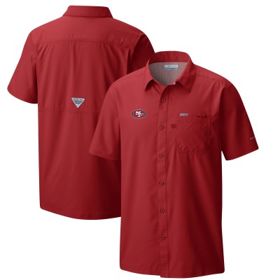 Рубашка с коротким рукавом San Francisco 49ers Columbia Slack Tide Omni-Wick Camp - Scarlet