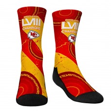 Три пары носков Kansas City Chiefs Rock Em Socks Youth Super Bowl LVIII Champions Crew