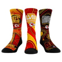 Три пары носков Kansas City Chiefs Rock Em Socks Unisex Super Bowl LVIII Champions