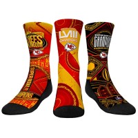 Три пары носков Kansas City Chiefs Rock Em Socks Youth Super Bowl LVIII Champions