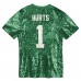 Подростковая Girls Philadelphia Eagles Jalen Hurts Kelly Green Sequin V-Neck Fashion Jersey