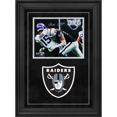 Maxx Crosby Las Vegas Raiders Autographed Fanatics Authentic Deluxe Framed 8 x 10 Sacking the Quarterback Photograph