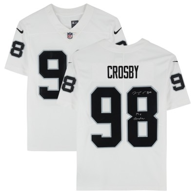 Maxx Crosby Las Vegas Raiders Autographed Fanatics Authentic Nike White Limited Jersey with The Condor Inscription