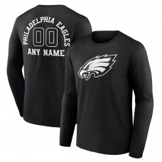 Футболка с длинным рукавом Philadelphia Eagles Personalized Name & Number Monochrome - Black