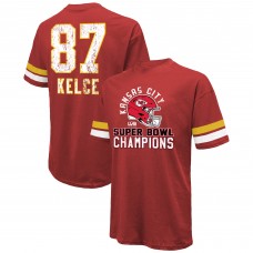 Футболка Travis Kelce Kansas City Chiefs Majestic Threads Super Bowl LVIII Name & Number Oversized - Red