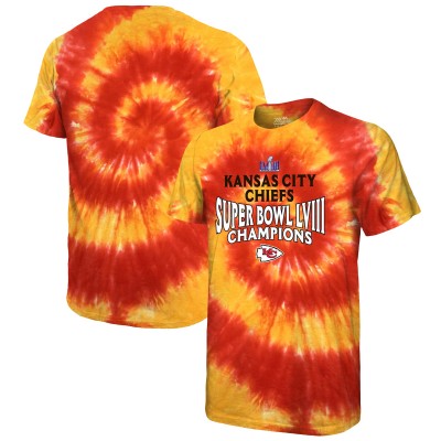 Футболка Kansas City Chiefs Majestic Threads Super Bowl LVIII Champions Soft Hand Tie-Dye - Red