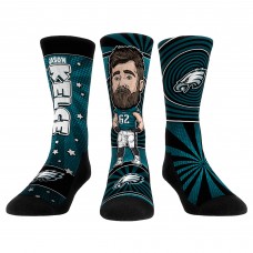 Три пары носков Jason Kelce Philadelphia Eagles Rock Em Socks Unisex Bobblehead