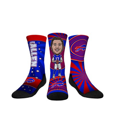 Подростковая Buffalo Bills Josh Allen Rock Em Socks Three-Pack Bobblehead Crew Socks Set