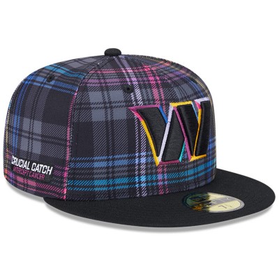Бейсболка Washington Commanders New Era 2024 NFL Crucial Catch Plaid 59FIFTY - Black
