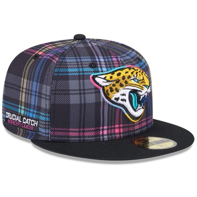 Бейсболка Jacksonville Jaguars New Era 2024 NFL Crucial Catch Plaid 59FIFTY - Black