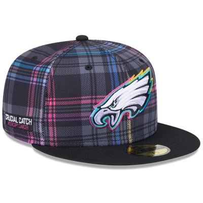 Бейсболка Philadelphia Eagles New Era 2024 NFL Crucial Catch Plaid 59FIFTY - Black