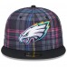 Бейсболка Philadelphia Eagles New Era 2024 NFL Crucial Catch Plaid 59FIFTY - Black