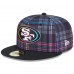 Бейсболка San Francisco 49ers New Era 2024 NFL Crucial Catch Plaid 59FIFTY - Black