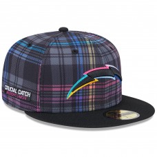 Бейсболка Los Angeles Chargers New Era 2024 NFL Crucial Catch Plaid 59FIFTY - Black
