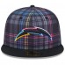 Бейсболка Los Angeles Chargers New Era 2024 NFL Crucial Catch Plaid 59FIFTY - Black