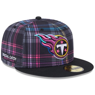 Бейсболка Tennessee Titans New Era 2024 NFL Crucial Catch Plaid 59FIFTY - Black
