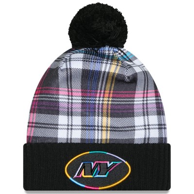 Шапка с помпоном New York Jets New Era Black 2024 NFL Crucial Catch