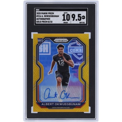 Albert Okwuegbunam Denver Broncos Autographed 2020 Panini Prizm Gold Prizm #316 #8/10 SGC Authenticated 9.5/10 Rookie Card