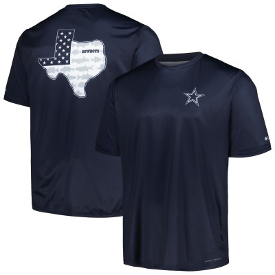 Футболка Dallas Cowboys Columbia Navy Terminal Tackle Omni-Shade Texas