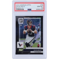 Davis Mills Houston Texans 2022 Panini Donruss Optic Black Prizm #76 #1/1 PSA Authenticated 10 Card