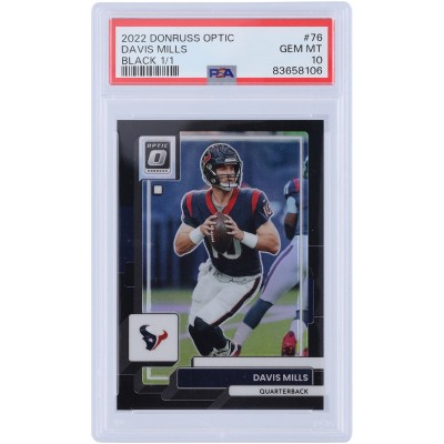 Davis Mills Houston Texans 2022 Panini Donruss Optic Black Prizm #76 #1/1 PSA Authenticated 10 Card