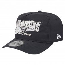 Las Vegas Raiders New Era Black Throwback Brush Golfer Snapback Hat