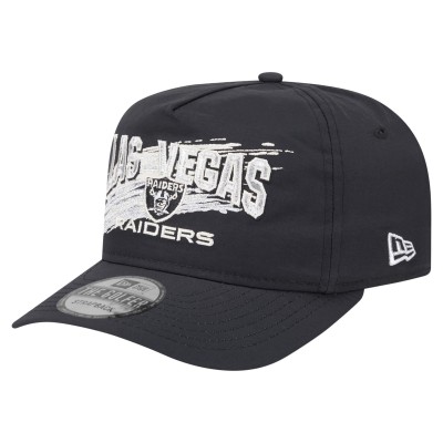 Las Vegas Raiders New Era Black Throwback Brush Golfer Snapback Hat