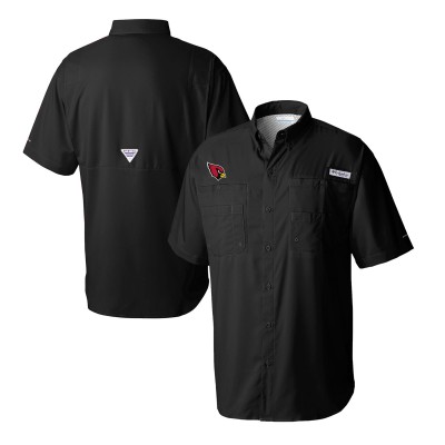 Arizona Cardinals Columbia Black Tamiami Omni-Shade Button-Down Shirt