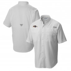 Рубашка с коротким рукавом Baltimore Ravens Columbia White Tamiami Omni-Shade