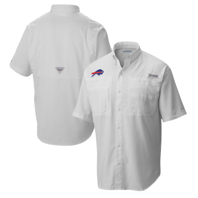 Рубашка Buffalo Bills Columbia White Tamiami Omni-Shade