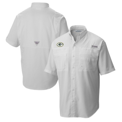 Рубашка с коротким рукавом Green Bay Packers Columbia White Tamiami Omni-Shade