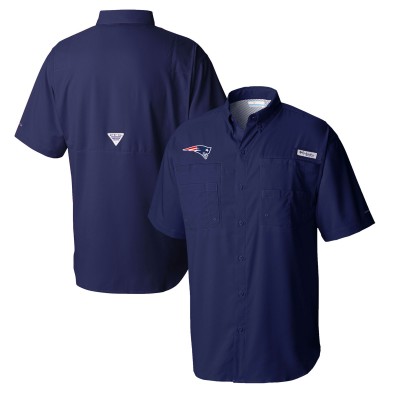 Рубашка с коротким рукавом New England Patriots Columbia Tamiami Omni-Shade - Navy